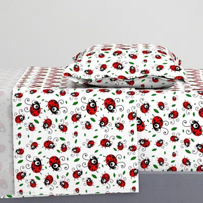 Spoonflower Cute Ladybug Pattern Twin Sheet Set