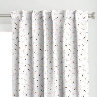Spoonflower Cute Swimmers (white) Curtain Panel