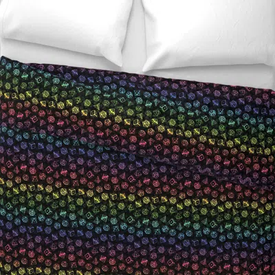 Spoonflower D20 Dice Set Pattern (rainbow) Wide Cotton Sateen 3.5 oz 26" X 20" Standard Knife Edge