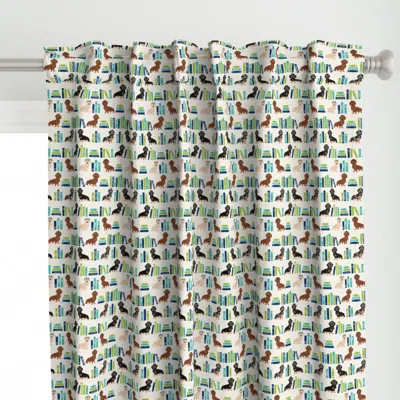 Spoonflower Dachshund Library Books Curtain Panel