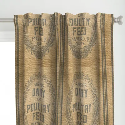 Spoonflower Dairy Feed Sack Farmhouse Curtain Panel