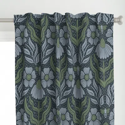 Spoonflower Daisies And Anemones Curtain Panel