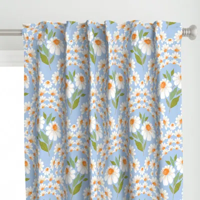 Spoonflower Daisy Floral Arches Sky Curtain Panel