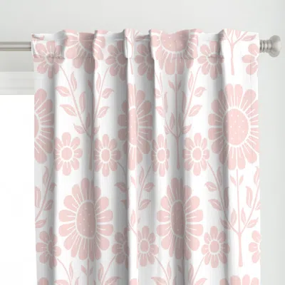 Spoonflower Daisy Garden - Crepe Pink Curtain Panel