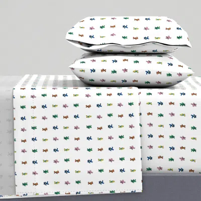 Spoonflower Dancing Bears Cal King Sheet Set