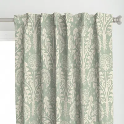 Spoonflower Dandelion Block Print Curtain Panel