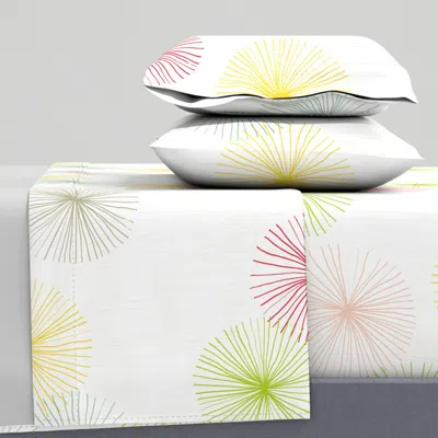 Spoonflower Dandelions Confetti By Friztin Queen Sheet Set