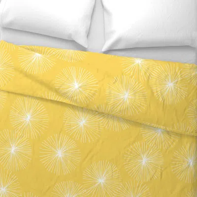 Spoonflower Dandelions Large M+m Yolk By Friztin Wide Cotton Sateen 3.5 oz 26" X 20" Standard Knife Edge