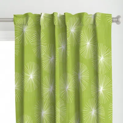 Spoonflower Dandelions M+m Lime By Curtain Panel