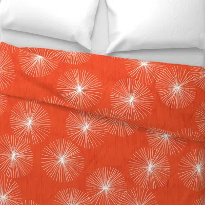 Spoonflower Dandelions M+m Watermelon 29 By Friztin Wide Cotton Sateen 3.5 oz 26" X 20" Standard Knife Edge