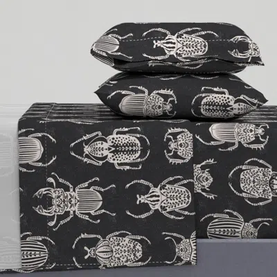 Spoonflower Dark Academy Beetles King Sheet Set