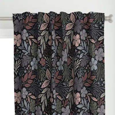 Spoonflower Dark And Moody Floral Curtain Panel