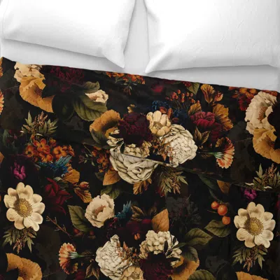 Spoonflower Dark Baroque Peonies Gothic Floral Wallpaper Moody Accent Romantic Garden Wide Cotton Sateen 3.5 oz 