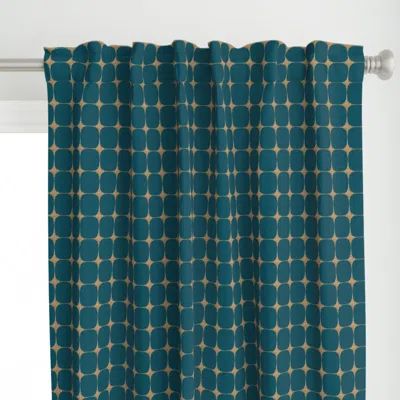 Spoonflower Dark Blue Mid Century Curtain Panel