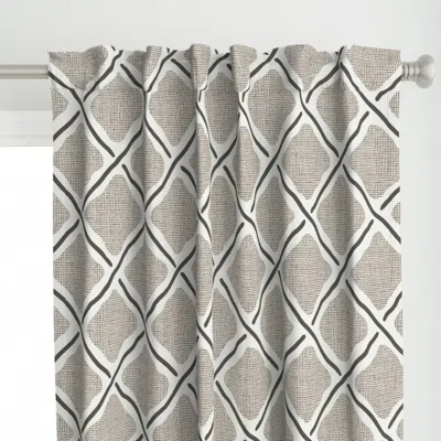 Spoonflower Dark Charcoal Brown And Curtain Panel In Gray