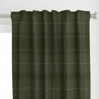 Spoonflower Dark Green Plaid With A Curtain Panel