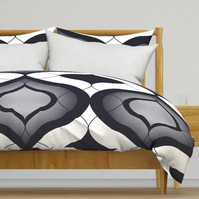 Spoonflower Dark Navy Ogee Duvet Cover