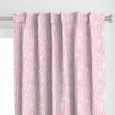 Spoonflower Darling Dogs Pink Curtain Panel