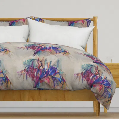 Spoonflower Dc Tree Pastel Red Blue Duvet Cover