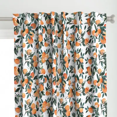 Spoonflower Dear Clementine Oranges Curtain Panel
