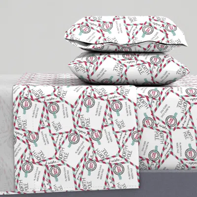 Spoonflower Dear Santa - Santa Mail Queen Sheet Set