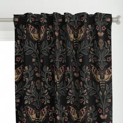 Spoonflower Death Head Damask Death Curtain Panel