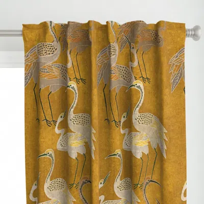 Spoonflower Deco Cranes - Golden Hour Curtain Panel