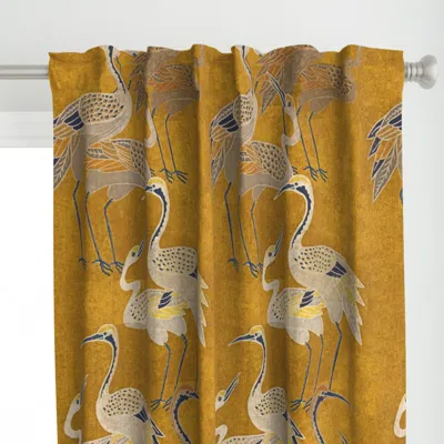 Spoonflower Deco Cranes Golden Hour Curtain Panel