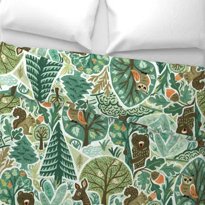 Spoonflower Deep Woods Wallpaper Scale Wide Cotton Sateen 3.5 oz 26" X 20" Standard Knife Edge