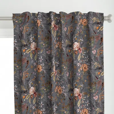 Spoonflower Delilah (grey/autumn) Lrg Curtain Panel