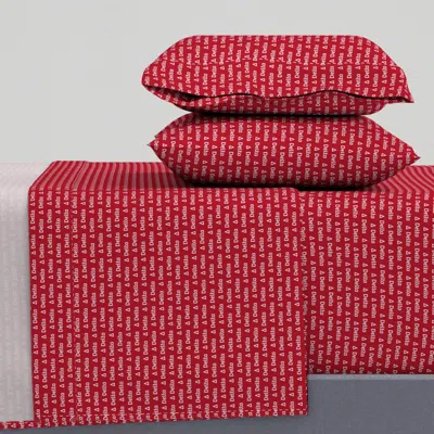 Spoonflower Delta Tiny Red Lwade Designs King Sheet Set