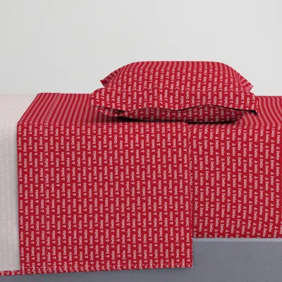 Spoonflower Delta Tiny Red Lwade Designs Twin Sheet Set