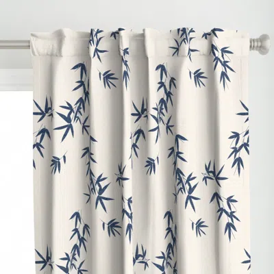 Spoonflower Denim Bamboo Leaves Curtain Panel