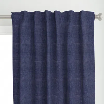 Spoonflower Denim Blue Linen Texture Curtain Panel