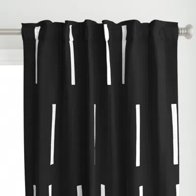 Spoonflower Denim Line Black Mudcloth Curtain Panel