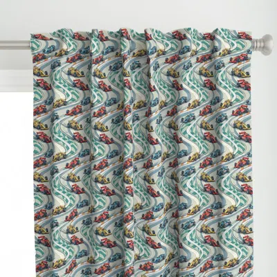 Spoonflower Design 4 Car Race Curtain Panel