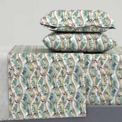 Spoonflower Design 5 Sports Cycle Race Queen Sheet Set