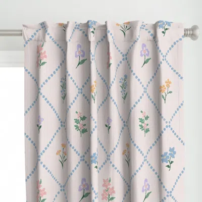 Spoonflower Diamond Grid With Small Curtain Panel