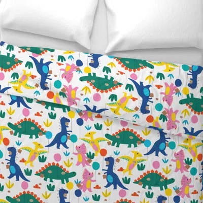 Spoonflower Dino Party Wide Cotton Sateen 3.5 oz 26" X 20" Standard Knife Edge