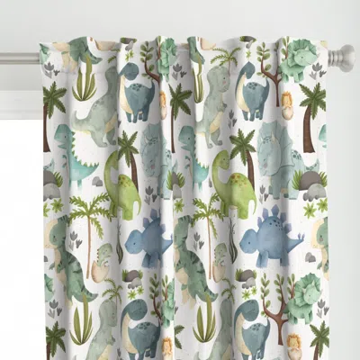 Spoonflower Dinosaur World With Trees Curtain Panel