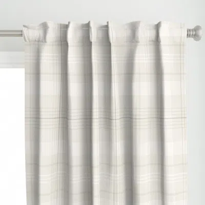 Spoonflower Distressed Neutral Beige Curtain Panel In White