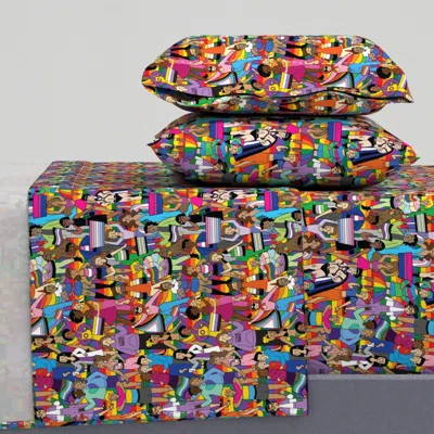Spoonflower Diverse Unity Lgbtq Community Pride Celebration Small Queen Sheet Set