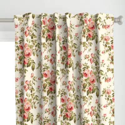 Spoonflower Dolly Rose Cosmic Latte Curtain Panel