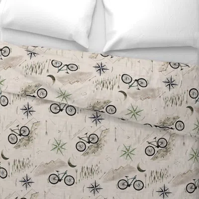 Spoonflower Down The Mountain Trail Bike Wide Cotton Sateen 3.5 oz 26" X 20" Standard Knife Edge