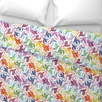 Spoonflower Dragon Fire Rainbow Small Wide Cotton Sateen 3.5 oz 26" X 20" Standard Knife Edge