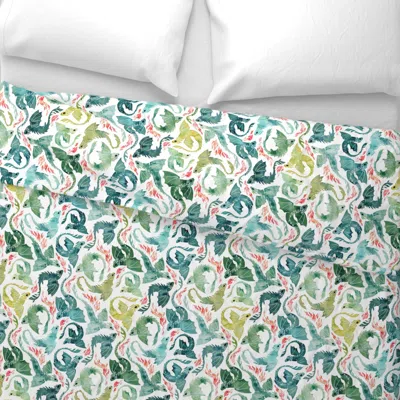Spoonflower Dragon Fire Yellow & Green Small Wide Cotton Sateen 3.5 oz 26" X 20" Standard Knife Edge