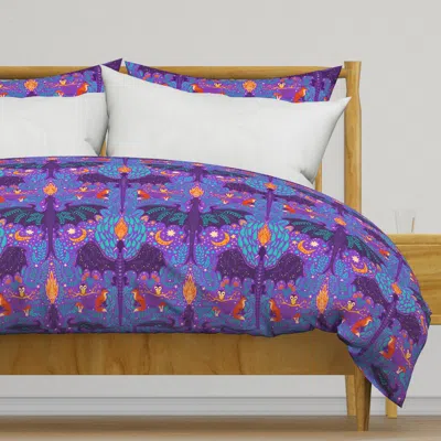 Spoonflower Dragon Forest At Night - F2 Duvet Cover