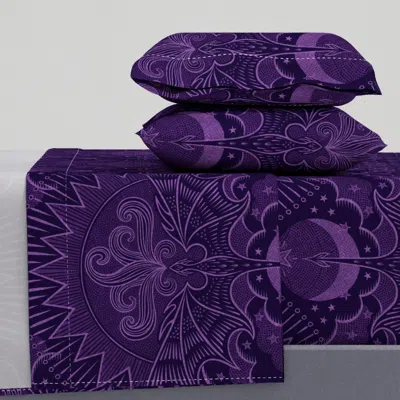 Spoonflower Dragon In The Sky Rpg Flying Dragons Year Of The Dragon Dnd D D Full Sheet Set In Purple