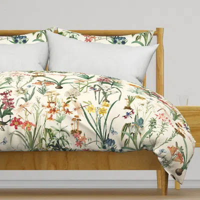 Spoonflower Dragonfly Garden Crema // Duvet Cover