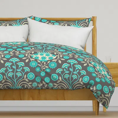 Spoonflower Dreamy Damask Floral Botanical Duvet Cover